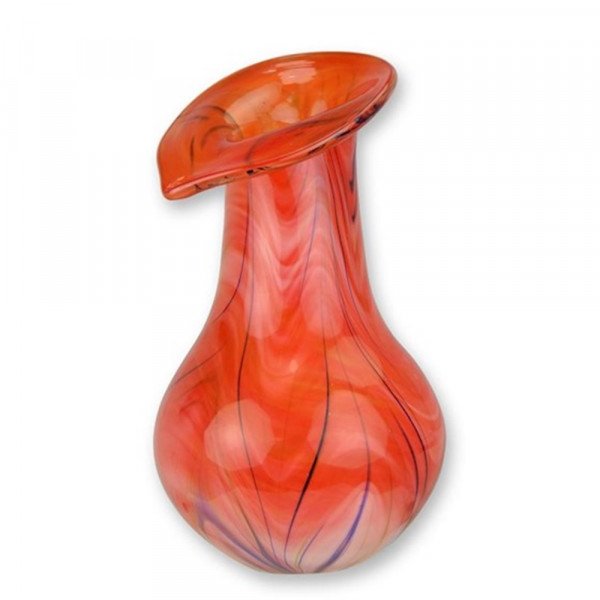 Rote Murano Stil Vase aus Glas – Höhe 23 cm Abstrakte Dekovase bunt Glasvase