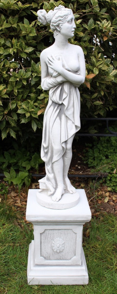 Beton Statue Skulptur Paolina von Canova auf klassischer Säule H 85 cm Deko Figuren Gartenskulpturen