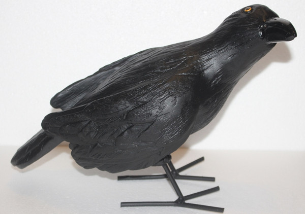 Dekorationsfigur Vogel Rabe stehend H 25 cm Tierfigur aus Kunstharz